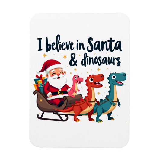 Glauben Sie an den Weihnachtsmann und Dinosaurier  Magnet (Vertikal)