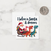 Glauben Sie an den Weihnachtsmann und Dinosaurier Mitteilungskarte (Vorderseite/Rückseite Beispiel)