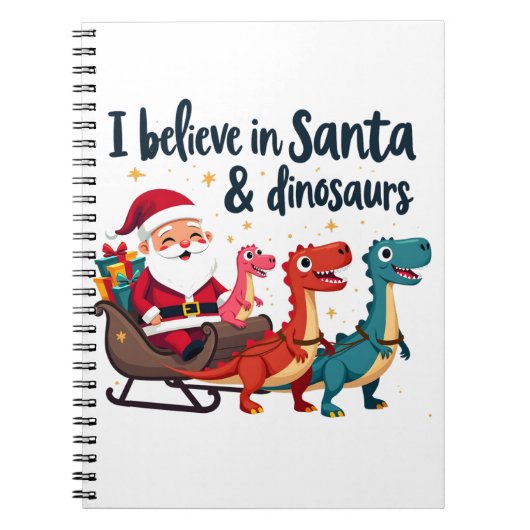 Glauben Sie an den Weihnachtsmann und Dinosaurier  Notizblock (Vorderseite)