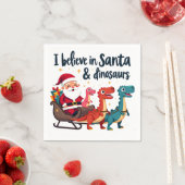 Glauben Sie an den Weihnachtsmann und Dinosaurier Serviette (Beispiel)