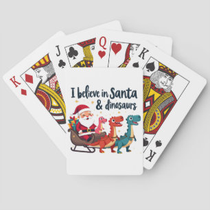 Glauben Sie an den Weihnachtsmann und Dinosaurier  Spielkarten