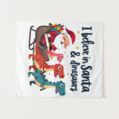 Glauben Sie an den Weihnachtsmann und Dinosaurier  Wandteppich (Vorderseite (Horizontal))