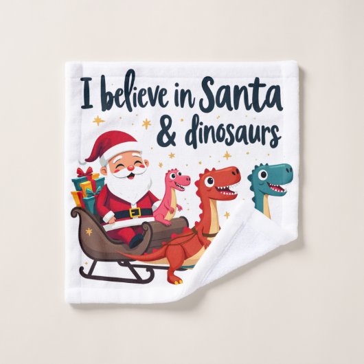 Glauben Sie an den Weihnachtsmann und Dinosaurier  Waschlappen (Waschlappen)
