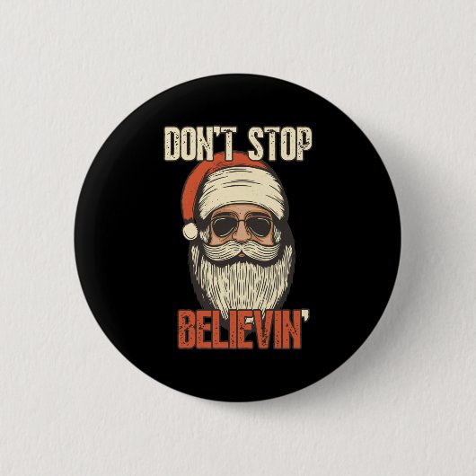 Glauben Sie an den Weihnachtsmann Vintage Weihnach Button (Vorderseite)
