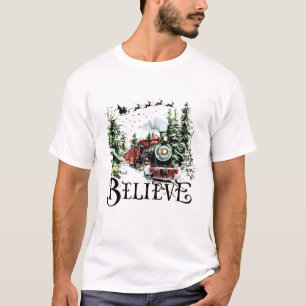 Glauben Sie an den Weihnachtszug   Vintage-Feierta T-Shirt