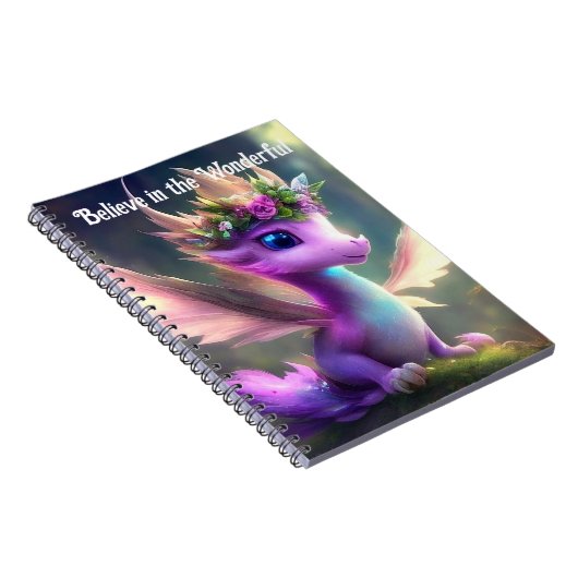 Glauben Sie an den wunderbaren - Lila Fairy Dragon Notizblock (Rechte Seite)