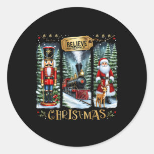 Glauben Sie an den Zauber des Weihnachtslehrernähr Runder Aufkleber