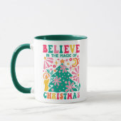 Glauben Sie an den Zauber des WeihnachtsRetro Boho Tasse (Links)