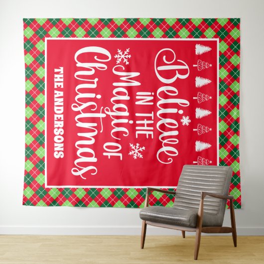 Glauben Sie an den Zauber des Weihnachtsurlaubs in Wandteppich (Beispiel (Horizontal))