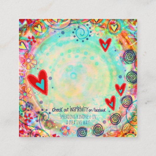 "Glauben Sie an die besten" Inspirivity Güte Cards Quadratische Visitenkarte (Rückseite)