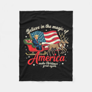 Glauben Sie an die Magie Amerikas machen Weihnacht Fleecedecke