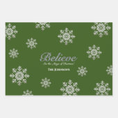 Glauben Sie an die Magie der Weihnachten | Green Geschenkpapier Set (Vorderseite)