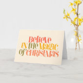 Glauben Sie an die Magie der Weihnachten - Retro-S Karte (Gelbe Blume)