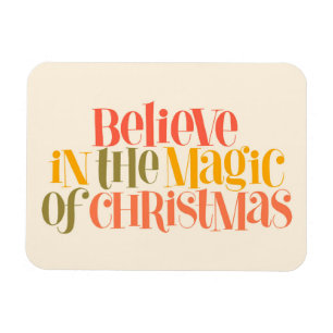 Glauben Sie an die Magie der Weihnachten - Retro-S Magnet