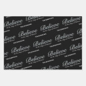 Glauben Sie an die Magie der Weihnachten | Schwarz Geschenkpapier Set (Vorderseite 3)