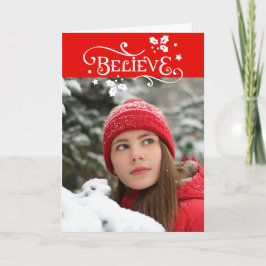 Glauben Sie an die Magie der Weihnachtsfotokarte Feiertagskarte