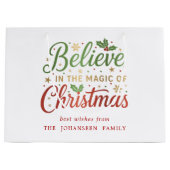 Glauben Sie an die Magie der Weihnachtskritik Mode Große Geschenktüte (Vorderseite)