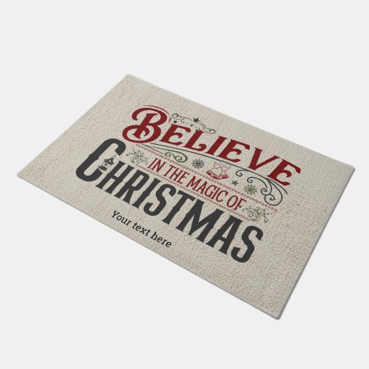 Glauben Sie an die Magie der Weihnachtsmatte Fußmatte (Schrägansicht)