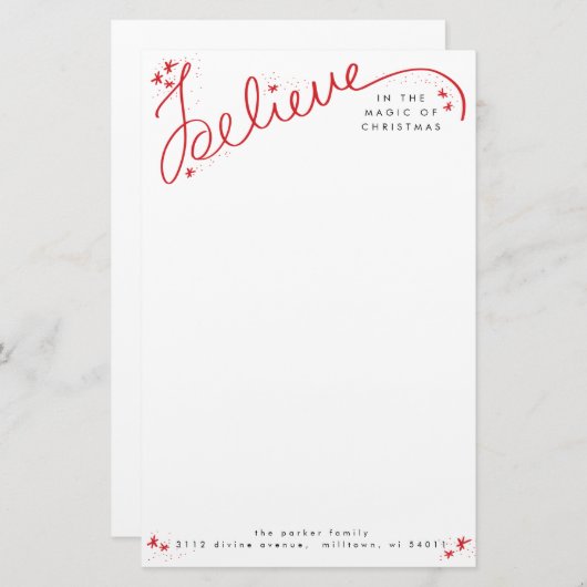 Glauben Sie an die Magie des Briefpapier (Vorne/Hinten)