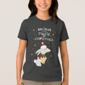 Glauben Sie an die Magie des Niedlichen Weihnachts Tri-Blend Shirt (Vorderseite)