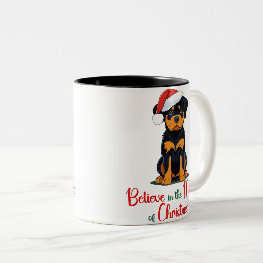 Glauben Sie an die Magie des Niedlichen Weihnachts Zweifarbige Tasse (VorderseiteRechts)