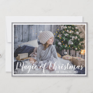 Glauben Sie an die Magie des Weihnachtsfestes Silb Feiertagskarte