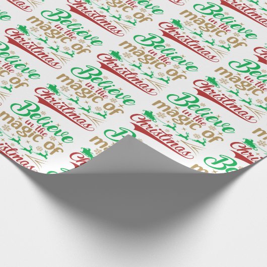 Glauben Sie an die Magie des Weihnachtsurlaubs Geschenkpapier (Ecke)