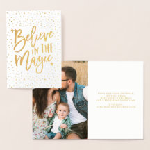 Glauben Sie an die Magie | Foil Holiday Foto Card