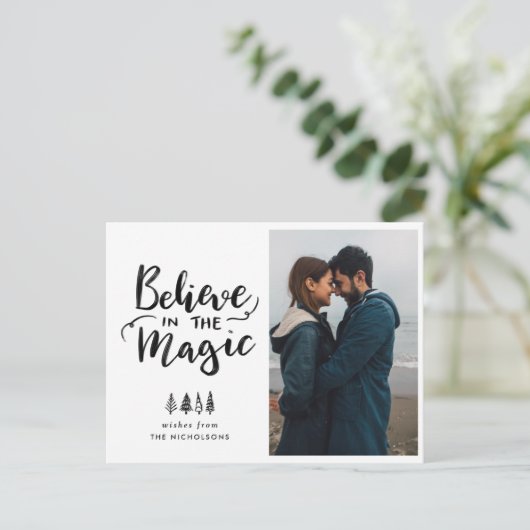 Glauben Sie an die Magie | Handgeschriebenes Scrip Postkarte (Stehend Vorderseite)