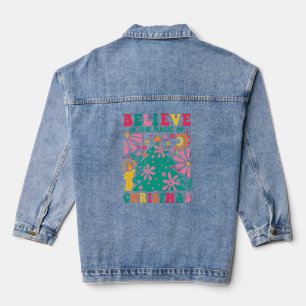 Glauben Sie an die Magie von Weihnachten Retro Boh Jeansjacke