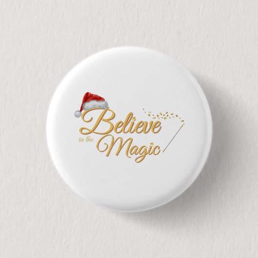 Glauben Sie an die Magie - Whimsical Holiday Desig Button (Vorderseite)