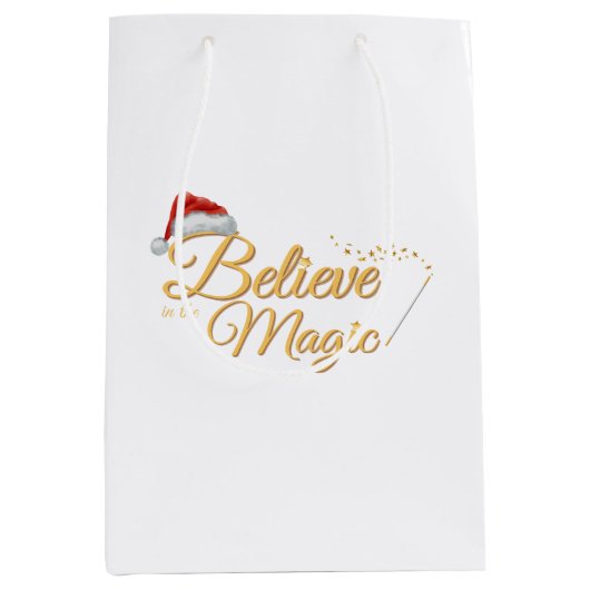 Glauben Sie an die Magie - Whimsical Holiday Desig Mittlere Geschenktüte (Vorderseite)