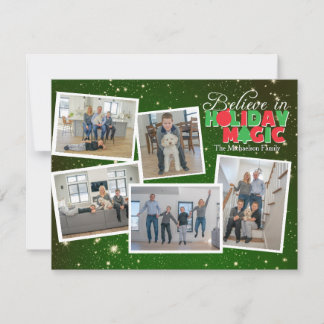 Glauben Sie an die Magische Weihnachtsfotokarte Feiertagskarte