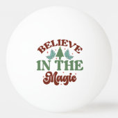 Glauben Sie an die magischen Retro Weihnachtsfeier Tischtennisball (Rückseite)