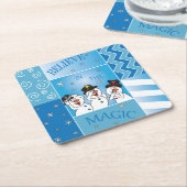 Glauben Sie an die magischen Schneemänner Rechteckiger Pappuntersetzer (angewinkelt)