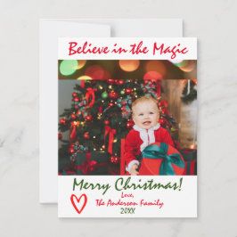 Glauben Sie an die Weihnachtskarte des Magischen F Feiertagskarte