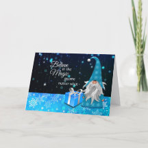 Glauben Sie an die Weihnachtskarte des Zaubernoms