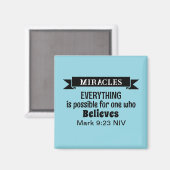 Glauben Sie an die Wunder Bibel Verse Light Blue Magnet (Vorderseite/Rückseite)