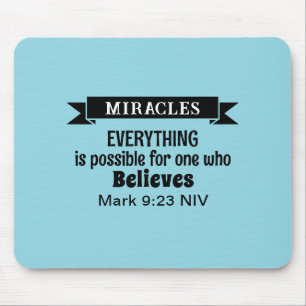 Glauben Sie an die Wunder Bibel Verse Light Blue Mousepad