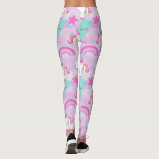 Glauben Sie an Einhörner Rosa Leggings (Rückseite)