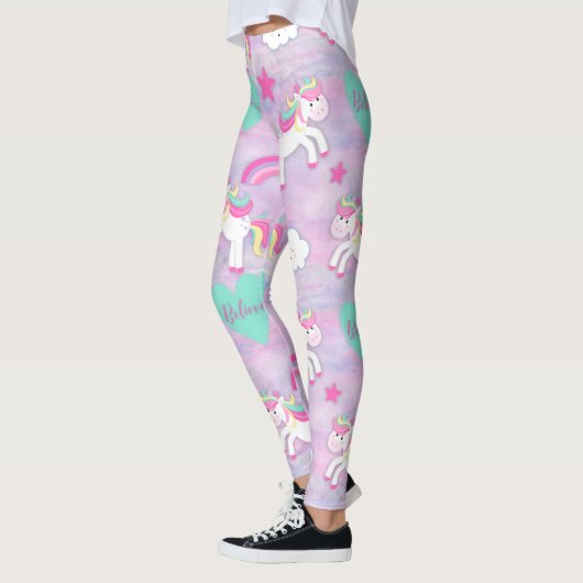 Glauben Sie an Einhörner Rosa Leggings (Links)