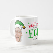 Glauben Sie an Ihr Elf Spaß Foto Weihnachten Kaffeetasse (Vorderseite Links)