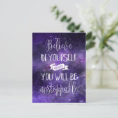 Glauben Sie an Ihr Selbstangebot Postkarte (Stehend Vorderseite)