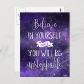 Glauben Sie an Ihr Selbstangebot Postkarte (Vorne/Hinten)