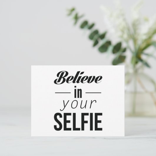 Glauben Sie an Ihr Selbstbewusstsein Postkarte (Stehend Vorderseite)