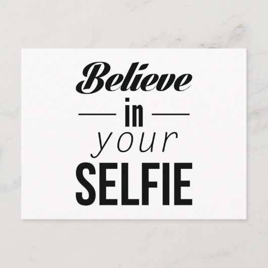 Glauben Sie an Ihr Selbstbewusstsein Postkarte (Vorderseite)