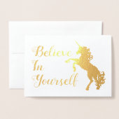Glauben Sie an Ihre eigene Einhornkarte Folienkarte (Vorderseite mit Umschlag)