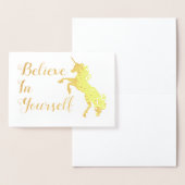 Glauben Sie an Ihre eigene Einhornkarte Folienkarte (Anzeige)