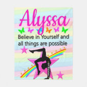 GLAUBEN SIE AN IHRE GYMNASTICS-DESIGN FLEECEDECKE (Vorderseite)