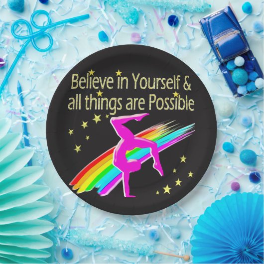 GLAUBEN SIE AN IHRE GYMNASTICS-DESIGN PAPPTELLER (Party)